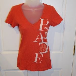 XS American Eagle Outfitters Orange Peace Tshirt